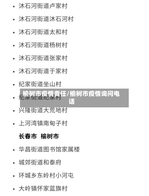 榆树市疫情责任/榆树市疫情询问电话