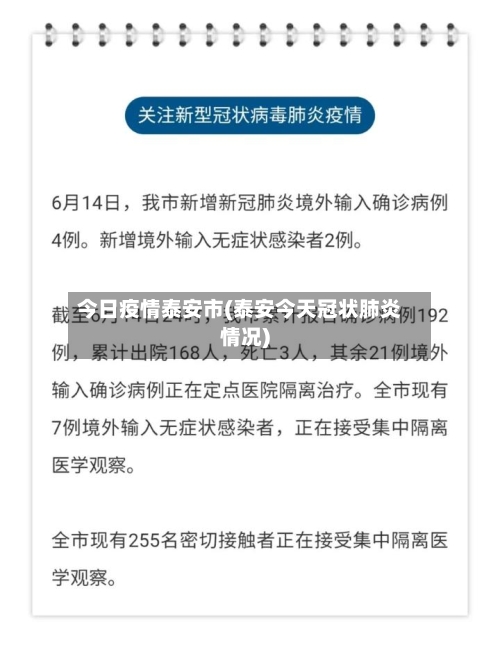 今日疫情泰安市(泰安今天冠状肺炎情况)