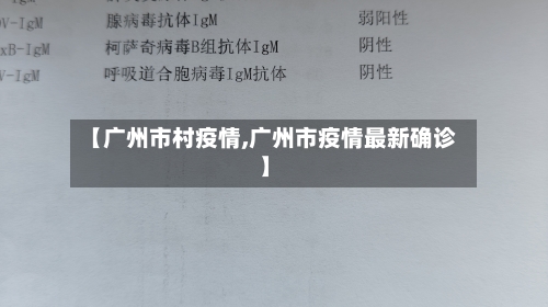 【广州市村疫情,广州市疫情最新确诊】