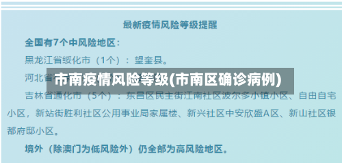 市南疫情风险等级(市南区确诊病例)