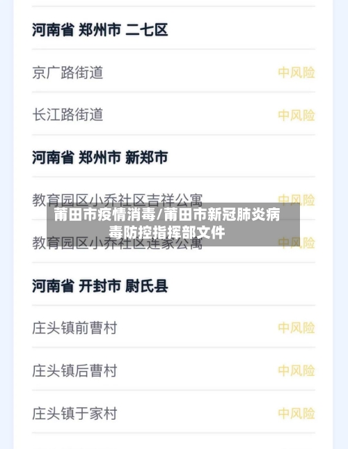 莆田市疫情消毒/莆田市新冠肺炎病毒防控指挥部文件