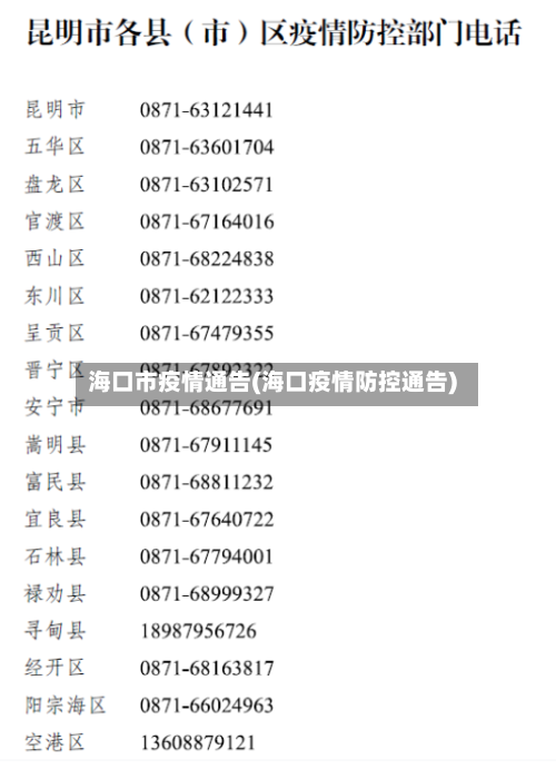海口市疫情通告(海口疫情防控通告)