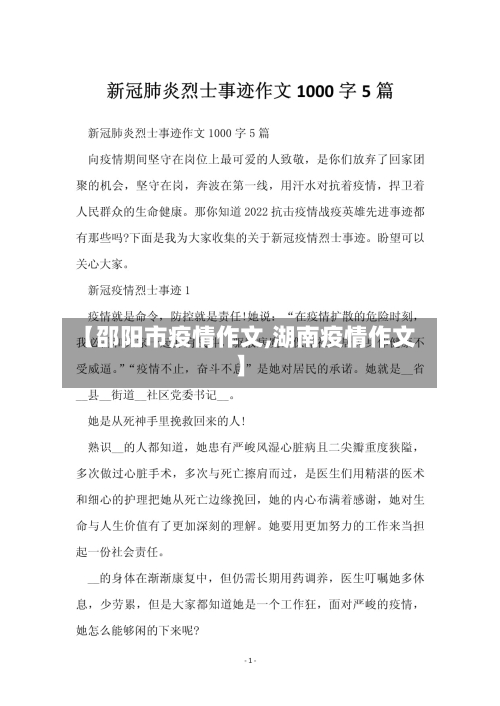 【邵阳市疫情作文,湖南疫情作文】
