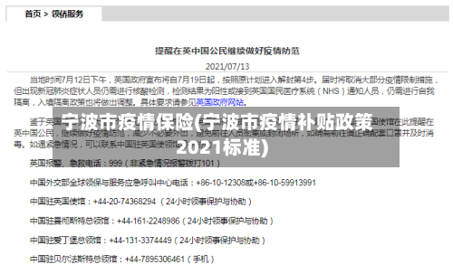 宁波市疫情保险(宁波市疫情补贴政策2021标准)-第3张图片