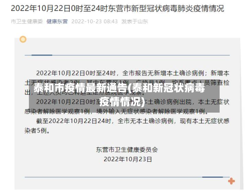 泰和市疫情最新通告(泰和新冠状病毒疫情情况)
