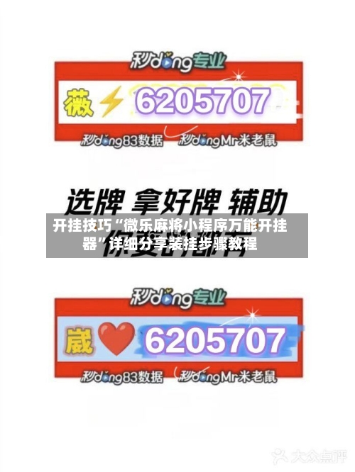 开挂技巧“微乐麻将小程序万能开挂器”详细分享装挂步骤教程-第3张图片