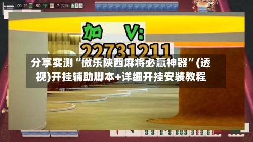 分享实测“微乐陕西麻将必赢神器”(透视)开挂辅助脚本+详细开挂安装教程-第2张图片