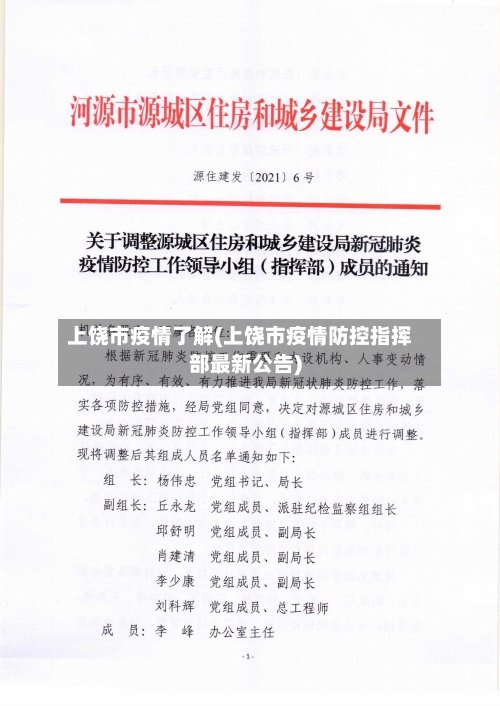 上饶市疫情了解(上饶市疫情防控指挥部最新公告)