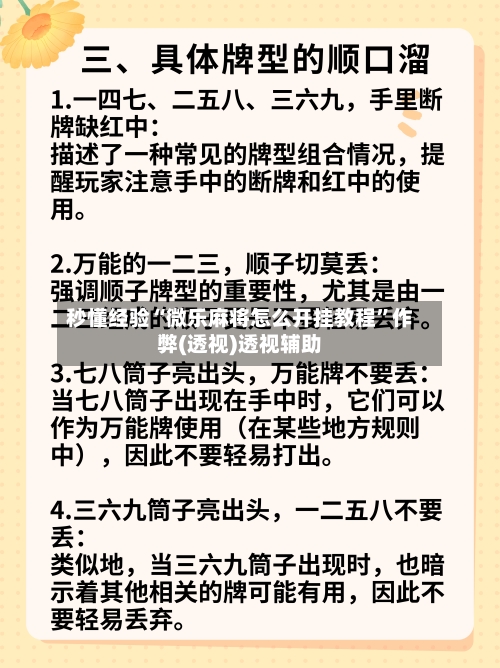 秒懂经验“微乐麻将怎么开挂教程”作弊(透视)透视辅助-第2张图片