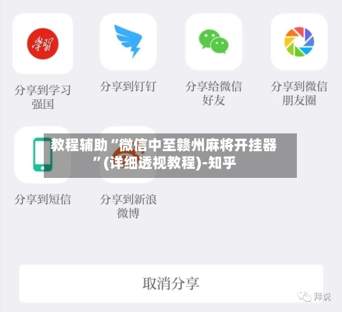 教程辅助“微信中至赣州麻将开挂器	”(详细透视教程)-知乎-第2张图片