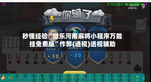 秒懂经验“微乐河南麻将小程序万能挂免费版”作弊(透视)透视辅助-第3张图片