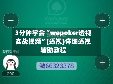3分钟学会“wepoker透视实战视频”(透视)详细透视辅助教程-第2张图片