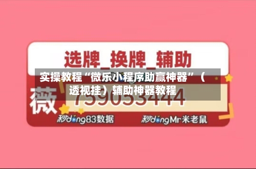 实操教程“微乐小程序助赢神器”（透视挂）辅助神器教程-第2张图片