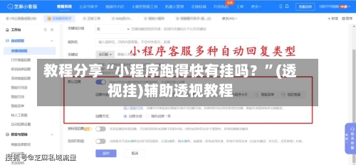 教程分享“小程序跑得快有挂吗？”(透视挂)辅助透视教程-第3张图片