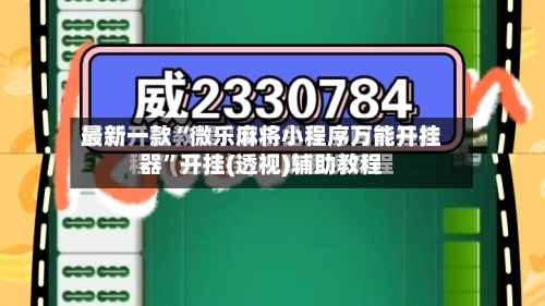 最新一款“微乐麻将小程序万能开挂器	”开挂(透视)辅助教程-第2张图片
