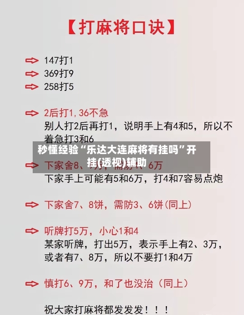 秒懂经验“乐达大连麻将有挂吗”开挂(透视)辅助-第2张图片