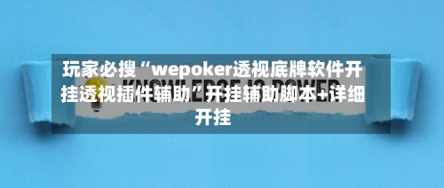 玩家必搜“wepoker透视底牌软件开挂透视插件辅助”开挂辅助脚本+详细开挂-第2张图片