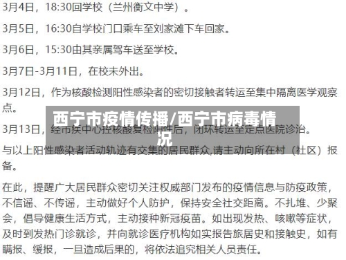 西宁市疫情传播/西宁市病毒情况