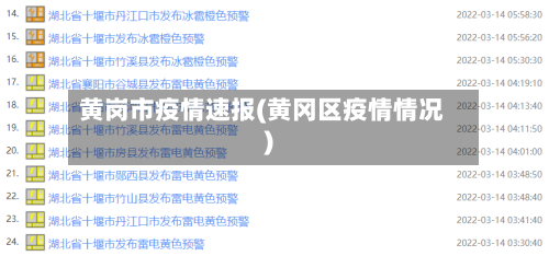 黄岗市疫情速报(黄冈区疫情情况)-第3张图片