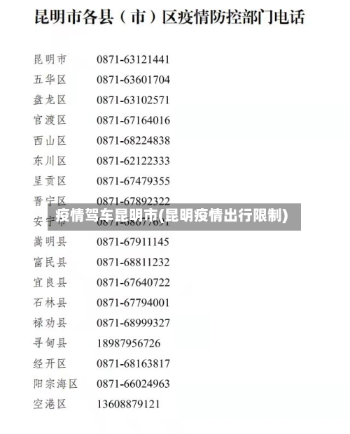 疫情驾车昆明市(昆明疫情出行限制)